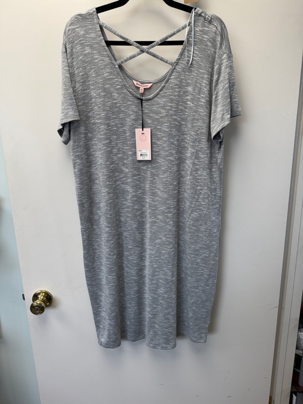 Juicy Couture Heather Gray Midi Dress with Crisscross‎ Back